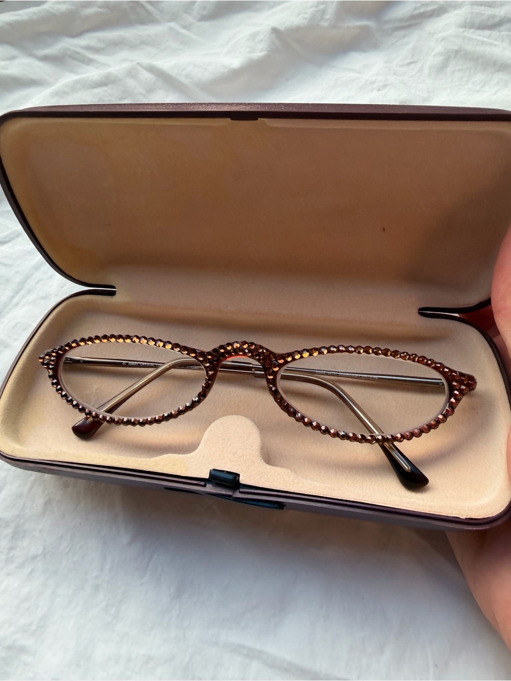 Jimmy Crystal NY Swarovski Rhinestone Reading Glasses +2.00 GL787 With Case